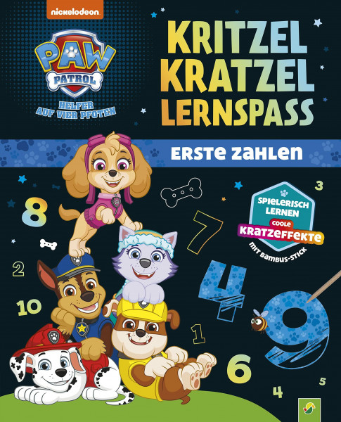 PAW Patrol Kritzel-Kratzel-Lernspaß: Erste Zahlen: Kratzbuch mit Bambus-Stick I Spielerische Schulvorbereitung für Kinder ab 5 Jahren