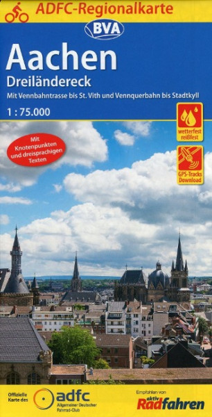 ADFC-Regionalkarte Aachen /Dreiländereck 1:75.000