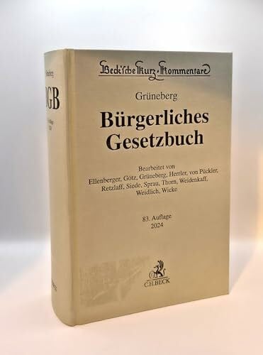 Bürgerliches Gesetzbuch: mit Nebengesetzen insbesondere mit Einführungsgesetz (Auszug) einschließlich Rom I-, Rom II- und Rom III-Verordnungen sowie ... (Beck'sche Kurz-Kommentare)