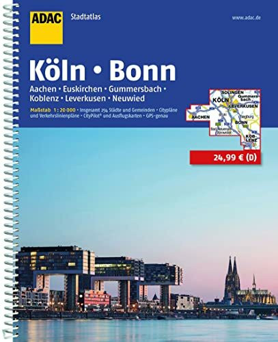 ADAC Stadtatlas Köln, Bonn 1:20.000: Aachen, Euskirchen, Gummersbach, Koblenz, Leverkusen