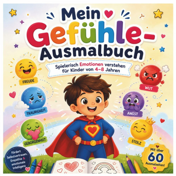 Mein Gefühle-Ausmalbuch: Spielerisch Gefühle und Emotionen verstehen | Kreatives Mitmachbuch zur Förderung emotionaler Intelligenz und Selbstvertrauen für Kinder von 4–8 Jahren