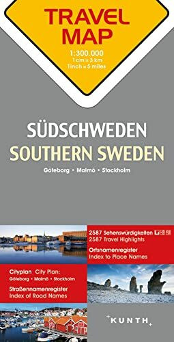 KUNTH TRAVELMAP Südschweden 1:300.000: Travel Map Southern Sweden