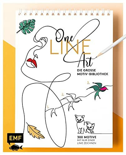 One Line Art – Die große Motiv-Bibliothek: Über 300 Motive mit nur einer Linie zeichnen: Natur, Tier, Mensch und vieles mehr