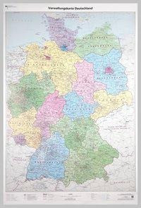 Verwaltungskarte Deutschland 1 : 750 000. Wandkarte plano, gerollt im Köcher