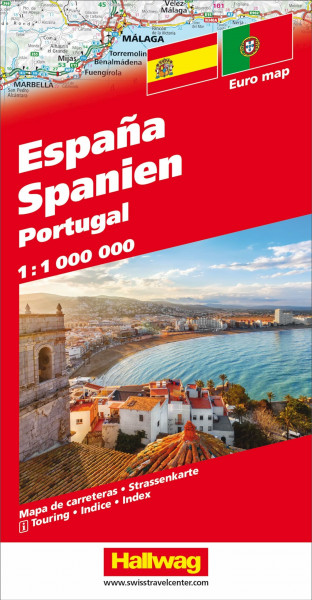 Hallwag Strassenkarte Spanien 1:1 Mio.: Mit Portugal. Inkl. Transitpläne, Ortsverzeichnis und Reiseinformationen
