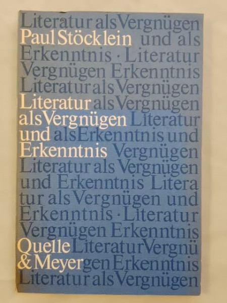 Literatur als Vergnügen und Erkenntnis
