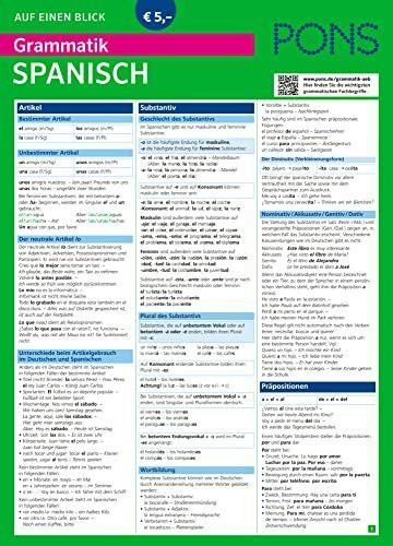 PONS Grammatik auf einen Blick Spanisch: Alle wichtigen grammatischen Themen auf einen Blick (PONS Auf einen Blick)