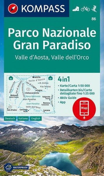 KOMPASS Wanderkarte Parco Nazionale Gran Paradiso, Valle d'Aosta, Valle dell'Orco