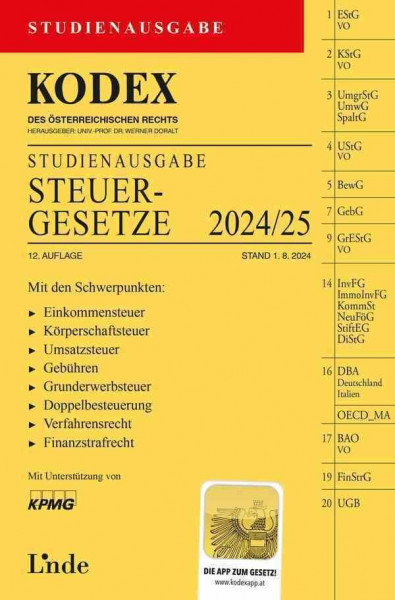 KODEX Studienausgabe Steuergesetze 2024/25: Studienausgabe