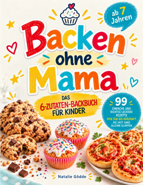 Backen ohne Mama: Das 6-Zutaten-Backbuch für Kinder – 99 einfache und richtig leckere Rezepte von süß bis herzhaft, die fast ganz alleine klappen