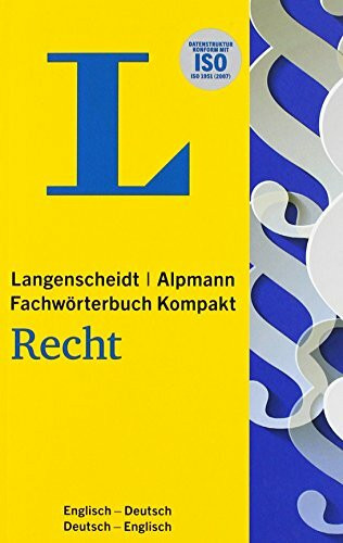 Langenscheidt Alpmann Fachwörterbuch Kompakt Recht Englisch