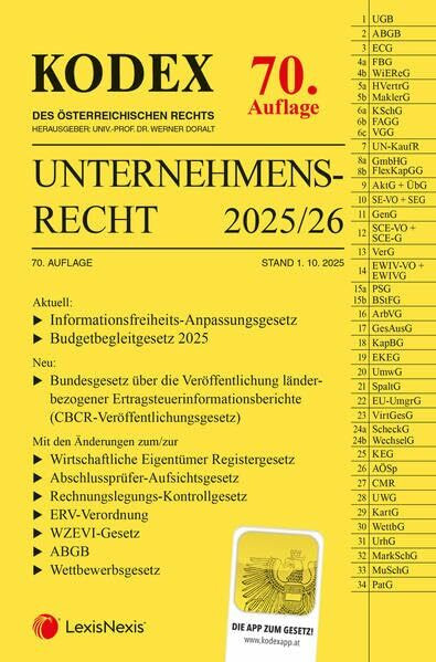 KODEX Unternehmensrecht 2025/26 - inkl. App