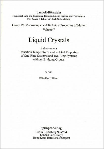 Transition Temperatures and Related Properties of One-Ring Systems and Two-Ring Systems without Bridging Groups (Physical Chemistry)