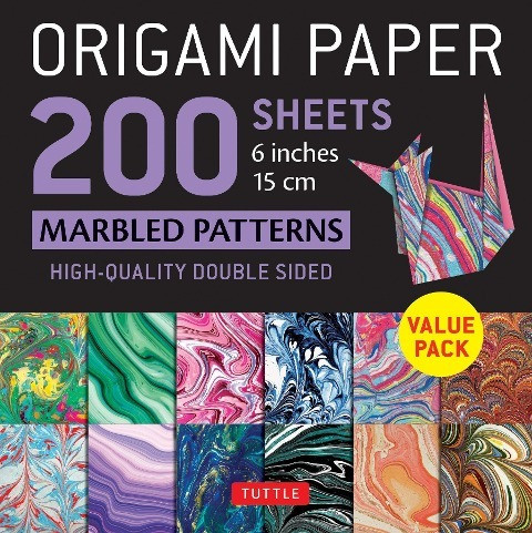 Origami Paper 200 Sheets Marbled Patterns 6" (15 CM): Tuttle Origami Paper: High-Quality Double Sided Origami Sheets Printed with 12 Different Pattern