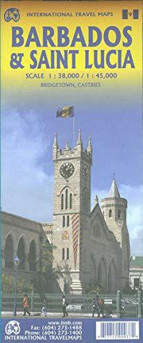 Barbados 1 : 38 000 & Saint Lucia 1 : 45 000 Travel Map