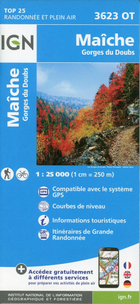 Maîche - Gorges du Doubs 1:25 000