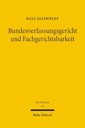 Bundesverfassungsgericht und Fachgerichtsbarkeit (Jus Publicum, Band 151)