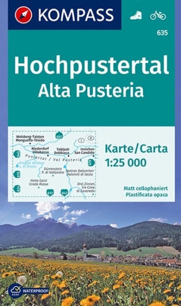 KOMPASS Wanderkarte 635 Hochpustertal, Alta Pusteria 1:25.000