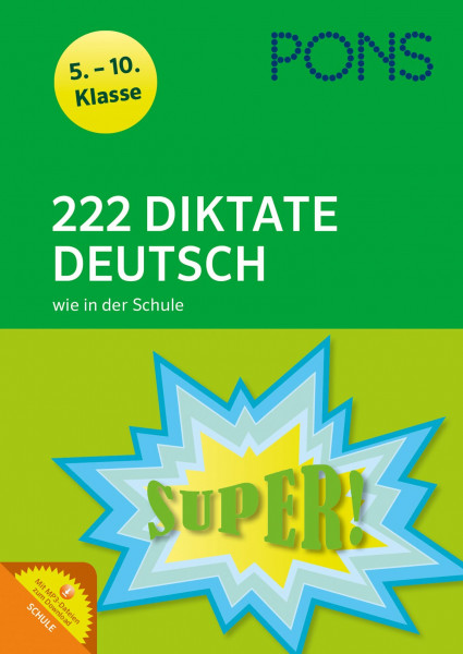PONS 222 Diktate Deutsch wie in der Schule: 5.-10. Klasse (PONS 222 Tests)