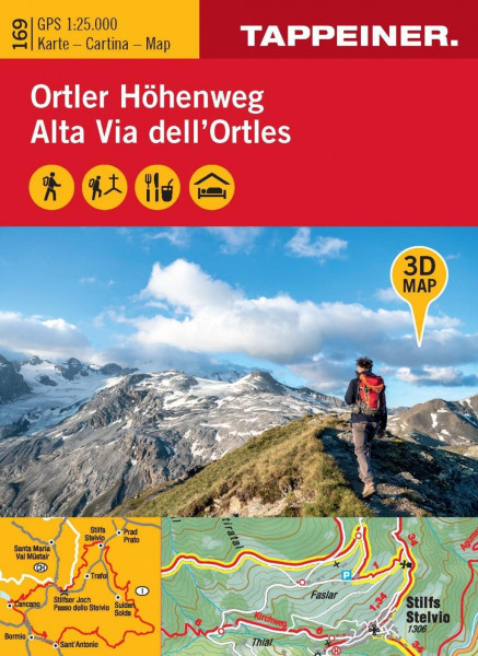 3D-Wanderkarte Ortler-Höhenweg 1:25 000