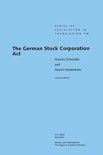 The German Stock Corporation Act (Legislation in Translation, 16)