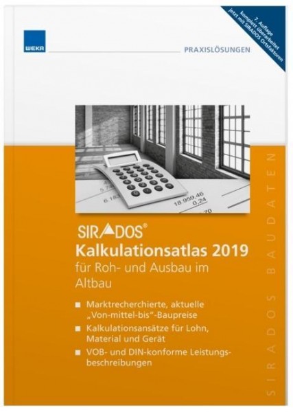 SIRADOS Kalkulationsatlas 2019 für Roh- und Ausbau im Altbau