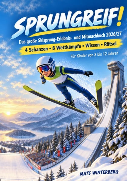 SPRUNGREIF!: Das große Skisprung-Erlebnis- und Mitmachbuch 2026/27 für Kinder von 8 bis 12 Jahren – 4 Schanzen, 8 Wettkämpfe, Tipps, Wissen, Rätsel und Platz für alle Ergebnisse