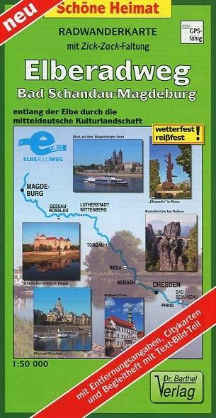 Radwanderkarte Elberadweg Bad Schandau - Magdeburg 1 : 50 000