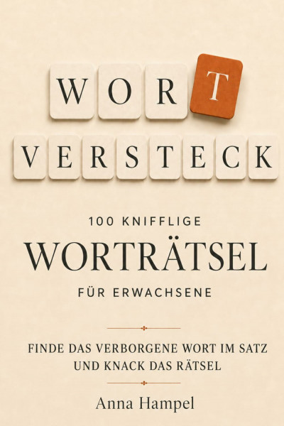 Wortversteck: 100 knifflige Worträtsel für Erwachsene - Finde das verborgene Wort im Satz und knack das Rätsel - Das ideale Rätselbuch für Urlaub und Kaffeepause - Ein Geschenk für Rätselfans