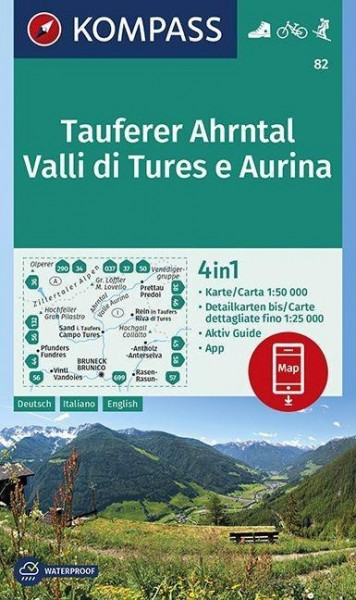 Tauferer Ahrntal, Valle di Tures e Aurina 1:50 000