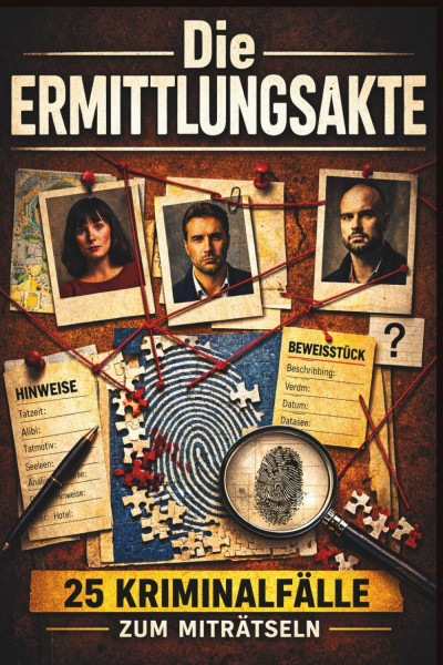 Die Ermittlungsakte – 25 Kriminalfälle zum Miträtseln: Werde zum Ermittler und analysiere Hinweise, prüfe Alibis und finde den Täter | interaktives ... - interaktive Krimi-Rätselbuchreihe, Band 1)