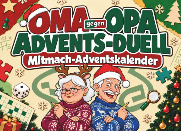 Oma gegen Opa Advents-Duell: Mitmach-Adventskalender mit 24 kreativen Duellen, Rätseln und Spielen für die Weihnachtszeit | Ideales Geschenk für humorvolle Paare & Senioren
