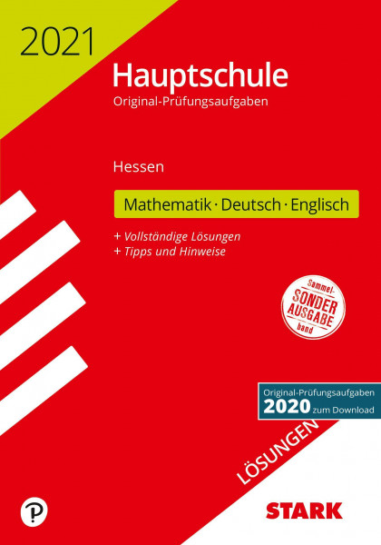 STARK Lösungen zu Original-Prüfungen Hauptschule 2021 - Mathematik, Deutsch, Englisch - Hessen