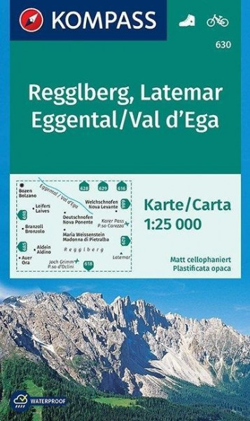 Regglberg - Latemar - Eggental / Val d'Ega 1 : 25 000