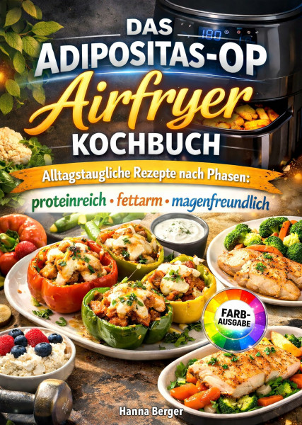 Das Adipositas-OP Airfryer Kochbuch: Alltagstaugliche Rezepte nach Phasen: proteinreich, fettarm, magenfreundlich