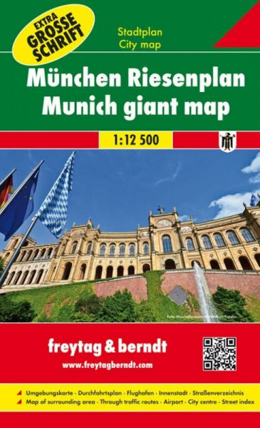 München Riesenplan: Stadtplan mit extra großer Schrift, Spiralbindung - Maßstab 1:12.500 (freytag & berndt Stadtpläne)