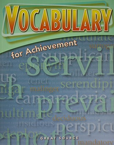 Great Source Vocabulary for Achievement: Student Edition Grade 11 Fifth Course 2006