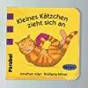 Kleines Kätzchen zieht sich an. Farben