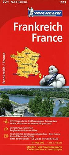 Michelin Frankreich einseitig: Straßen- und Tourismuskarte; Auflage 2020 (MICHELIN Nationalkarten, Band 721)