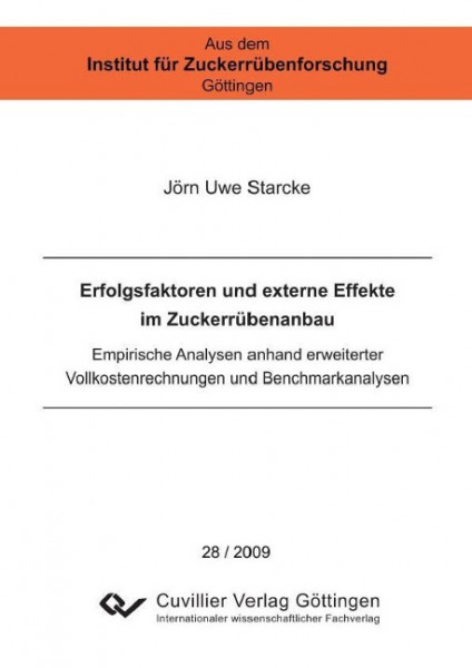 Erfolgsfaktoren und externe Effekte im Zuckerrübenanbau
