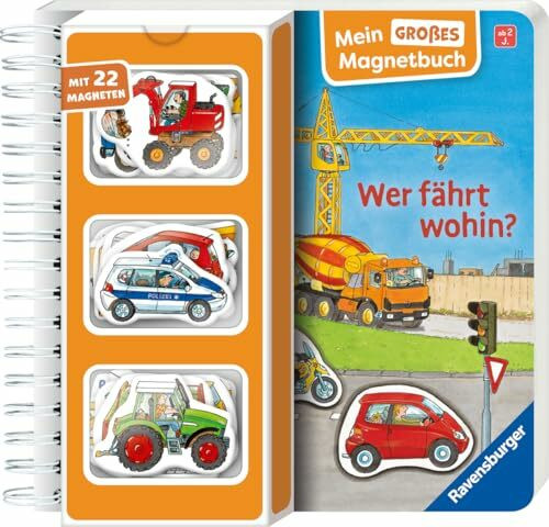 Mein großes Magnetbuch: Wer fährt wohin? - Magnet-Spielbuch ab 2 Jahren, Bilderbuch: Mit 22 Magneten