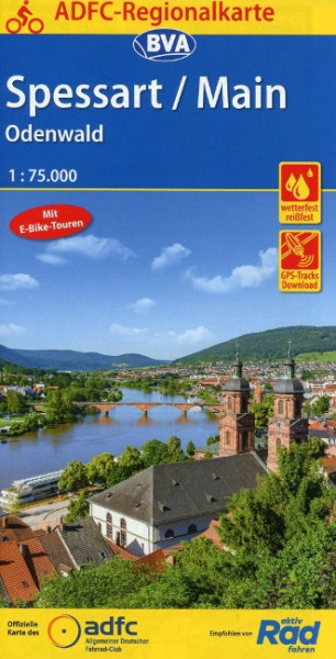 ADFC-Regionalkarte Spessart/Main/Odenwald, 1:75.000