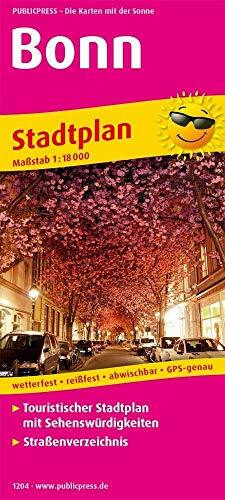 Bonn: Touristischer Stadtplan mit Sehenswürdigkeiten und Straßenverzeichnis. 1 : 18 000 (Stadtplan: SP)