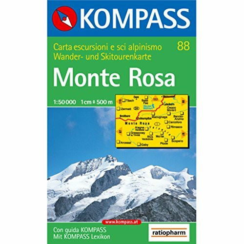 KOMPASS Wanderkarte Monte Rosa, Valle Anzasca, Valsesia: 4in1 Wanderkarte 1:50000 mit Aktiv Guide und Detailkarten inklusive Karte zur offline ... Skitouren. (KOMPASS-Wanderkarten, Band 88)