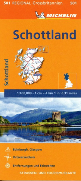 Michelin Schottland. Straßen- und Tourismuskarte 1:400.000