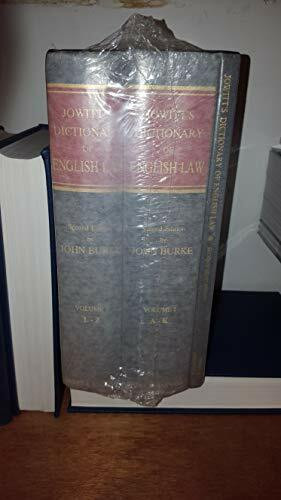 Jowitt's Dictionary of English Law