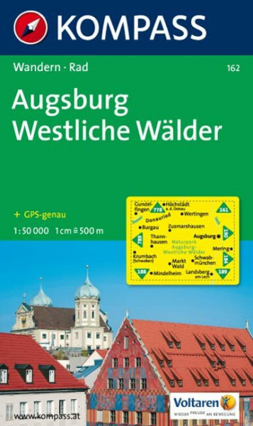 Augsburg - Westliche Wälder: Wanderkarte mit Radrouten. GPS-genau. 1:50000 (KOMPASS Wanderkarte, Band 162)