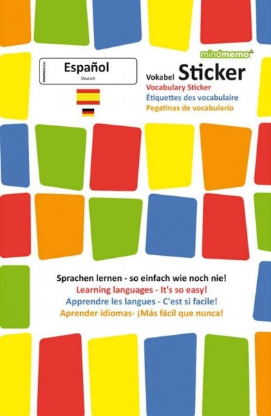 mindmemo Vokabel Sticker - Grundwortschatz Spanisch / Deutsch - 280 Vokabel Aufkleber - Zusammenfassung