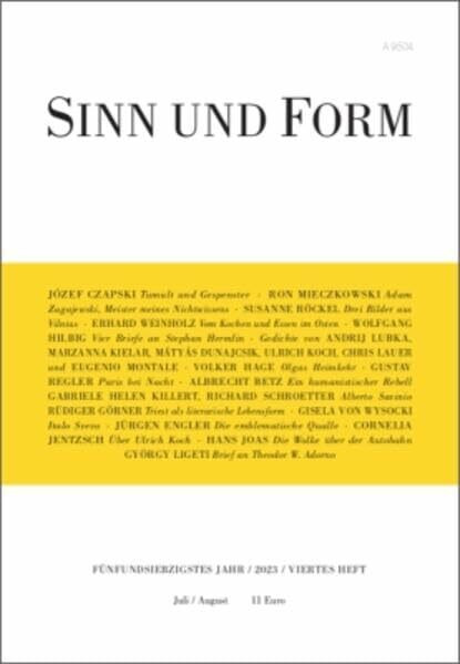 SINN UND FORM 4/2023: Beiträge zur Literatur (Sinn und Form: Beiträge zur Literatur)