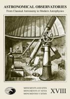 Monuments and Sites XVIII. Astronomical Observatories